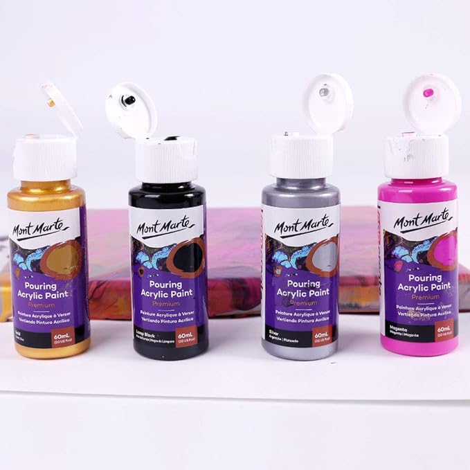Mont Marte Pouring Acrylic Paint 4-Pieces Set, 60 ml, Cosmic