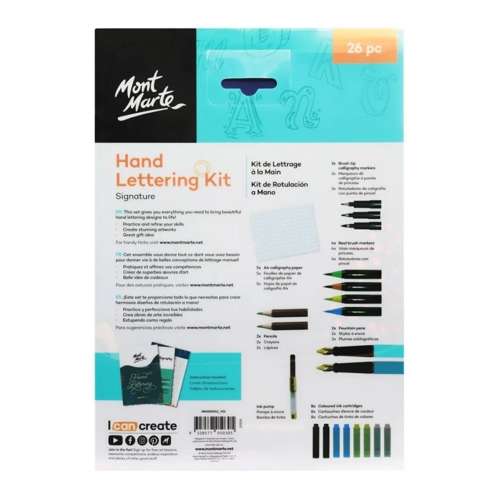 Mont Marte Signature Hand Lettering Kit 26pc