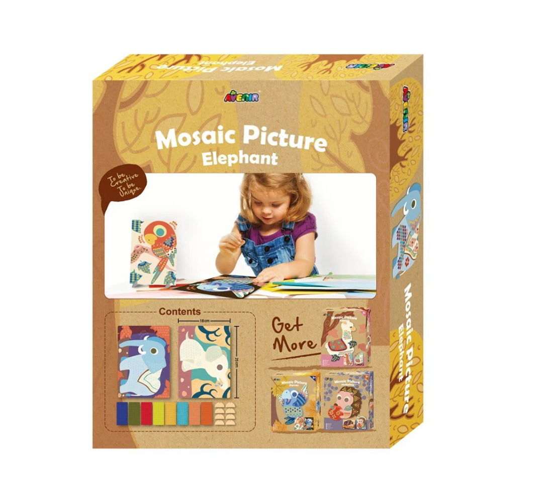 Avenir Mosaic Picture Elephant Creative Art/Craft Kids/Children Fun Activity 3y+
