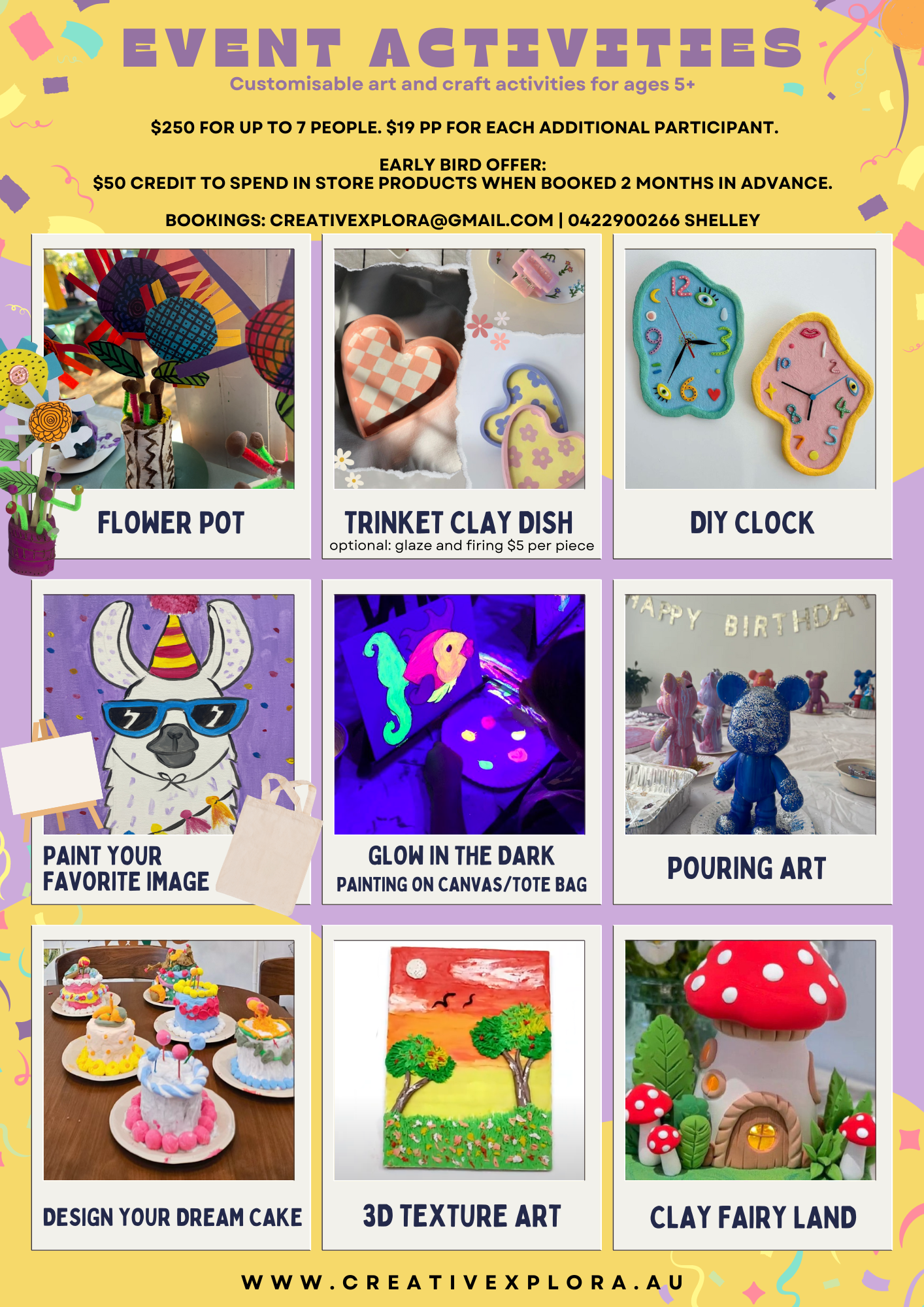 Mobile Kids Art Party $250 for 7 kids