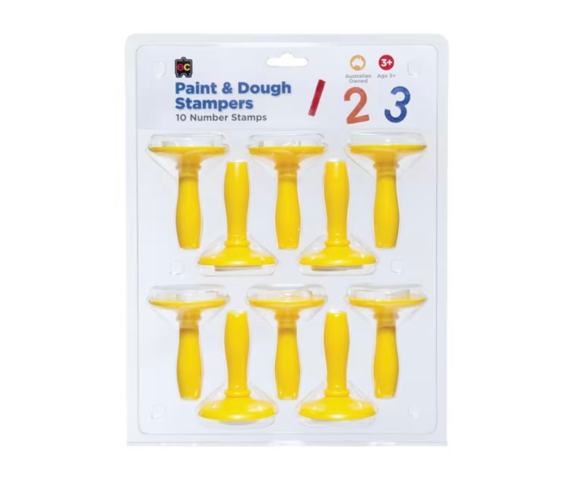 Educational Colours Paint and Dough Stamper Number 10 Pack