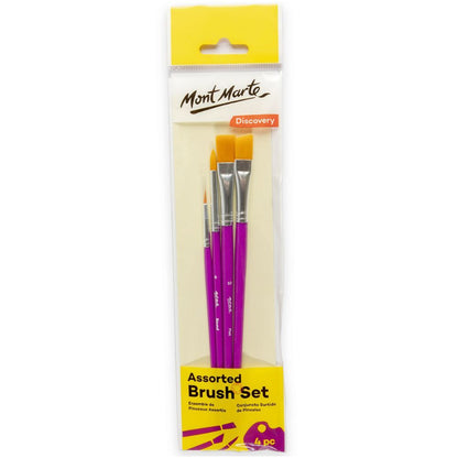 Mont Marte Discovery Assorted Brush Set 4pc