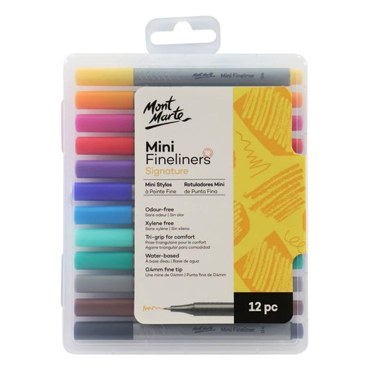 Mont Marte Fineliner Marker Pen Set - Mini 12pc