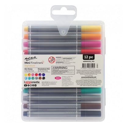 Mont Marte Fineliner Marker Pen Set - Mini 12pc