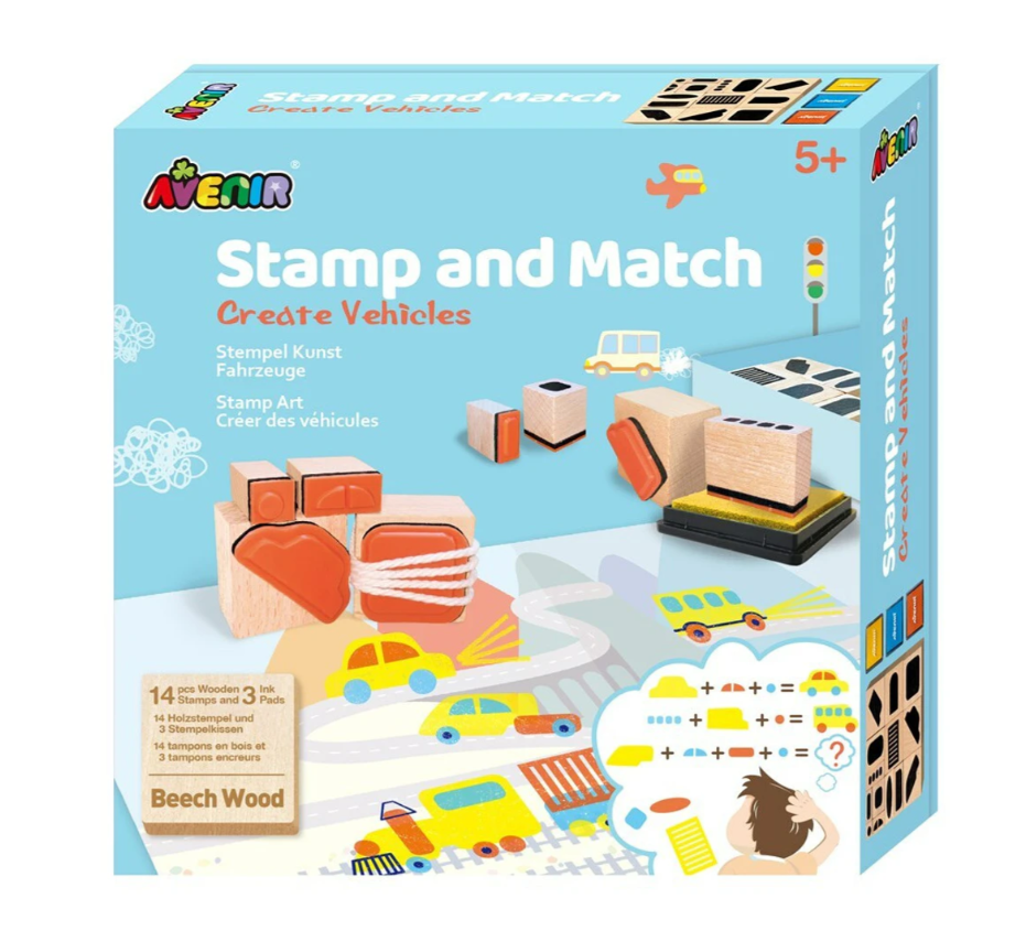 Avenir Stamp & Match Create Vehicles Creativity Art/Craft Kids/Toddler Kit 5y+