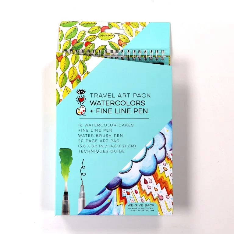I Heart Art Travel Art Pack – Watercolours + line pen